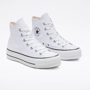 WHITE PLATFORM CONVERSE SNEAKERS